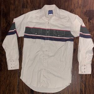 Wrangler white and Black Striped Casual Shirt